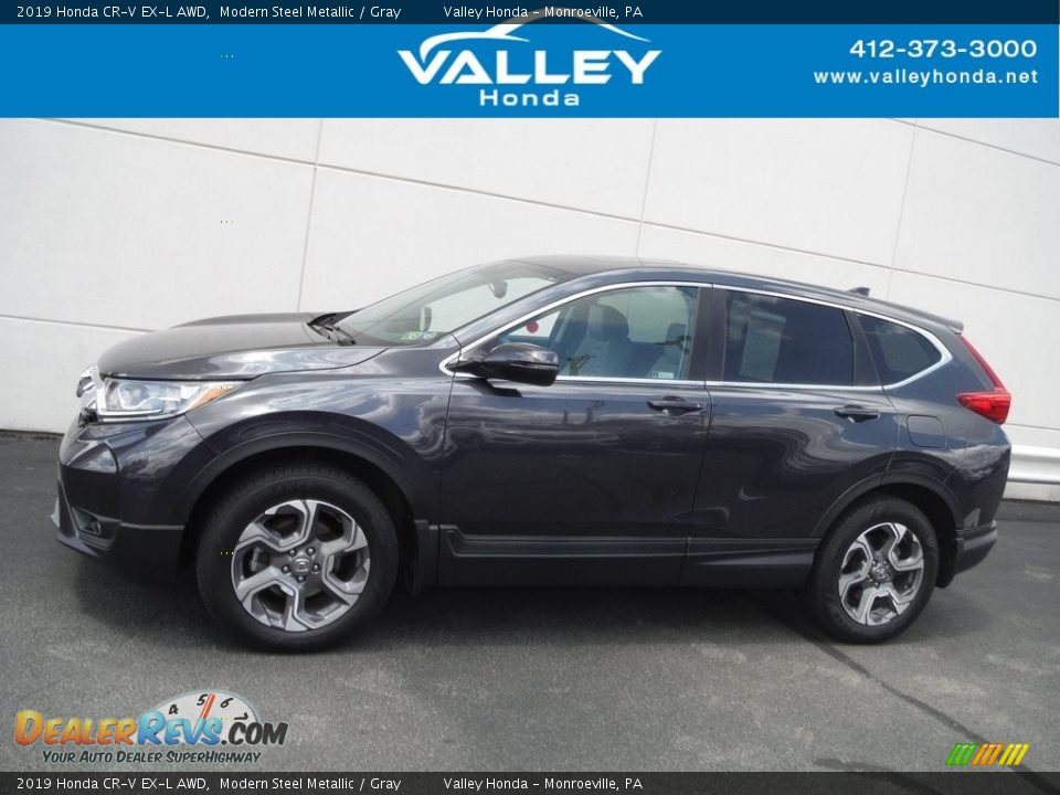 2019 Honda CR-V EX-L AWD Modern Steel Metallic / Gray Photo #2