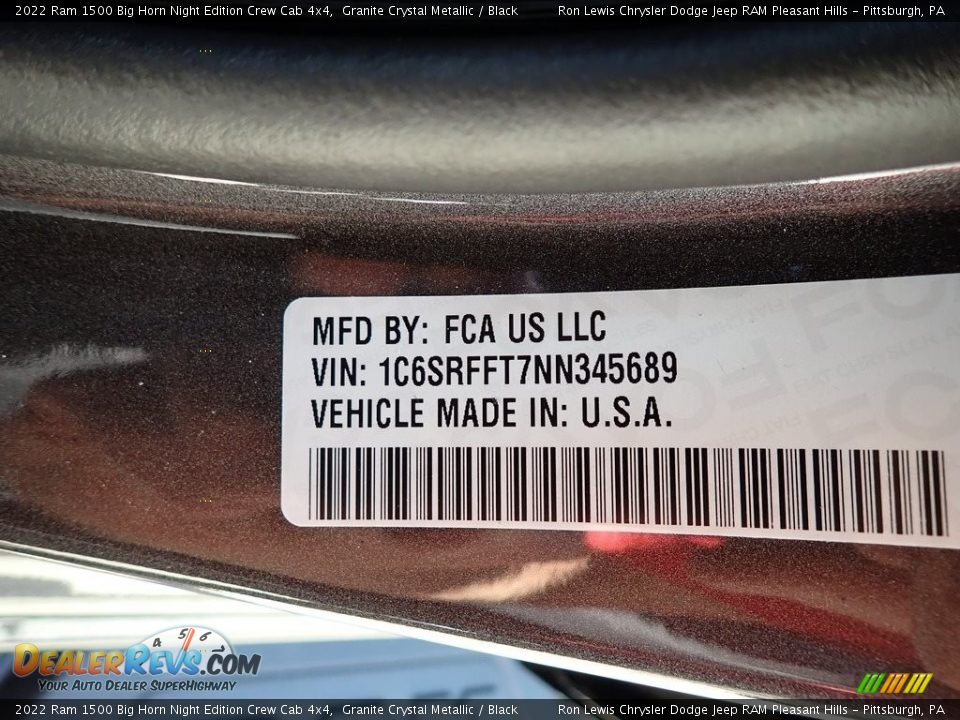 2022 Ram 1500 Big Horn Night Edition Crew Cab 4x4 Granite Crystal Metallic / Black Photo #15