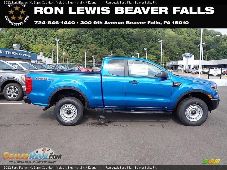 2022 Ford Ranger XL SuperCab 4x4 Velocity Blue Metallic / Ebony Photo #1