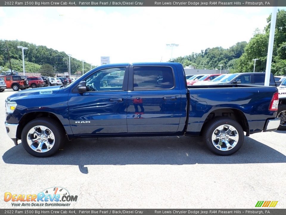 2022 Ram 1500 Big Horn Crew Cab 4x4 Patriot Blue Pearl / Black/Diesel Gray Photo #2