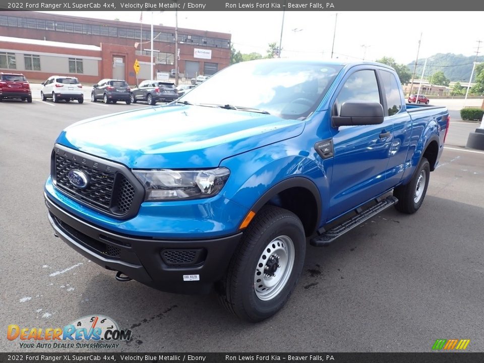 2022 Ford Ranger XL SuperCab 4x4 Velocity Blue Metallic / Ebony Photo #4