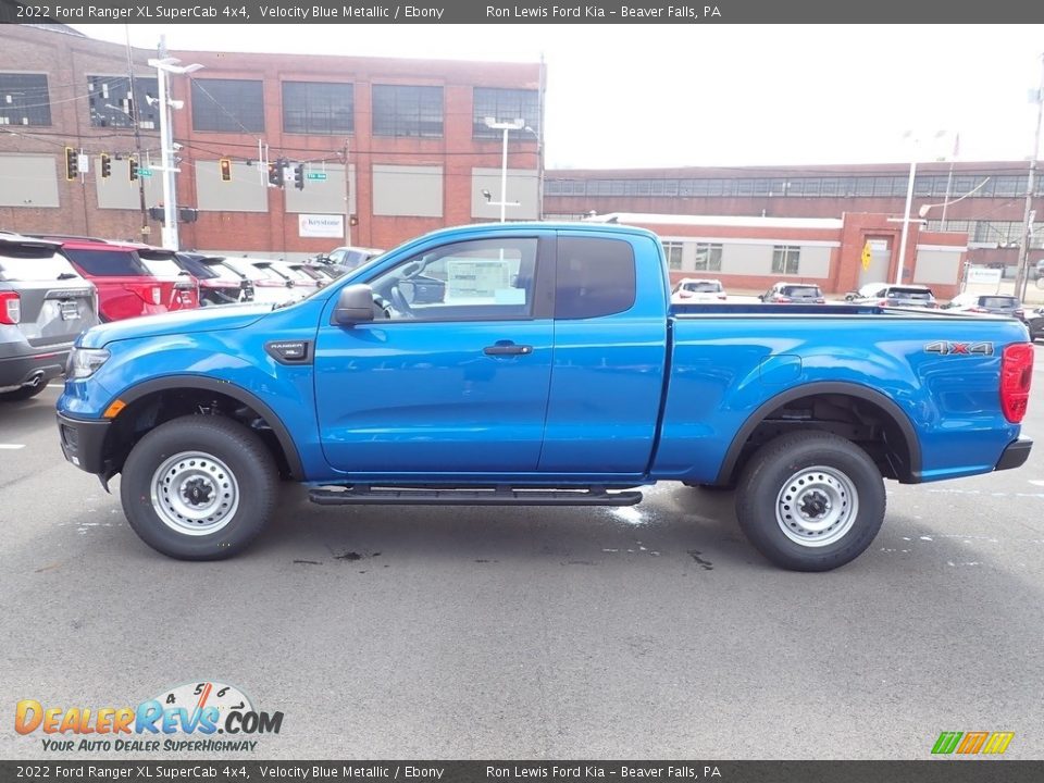 2022 Ford Ranger XL SuperCab 4x4 Velocity Blue Metallic / Ebony Photo #5