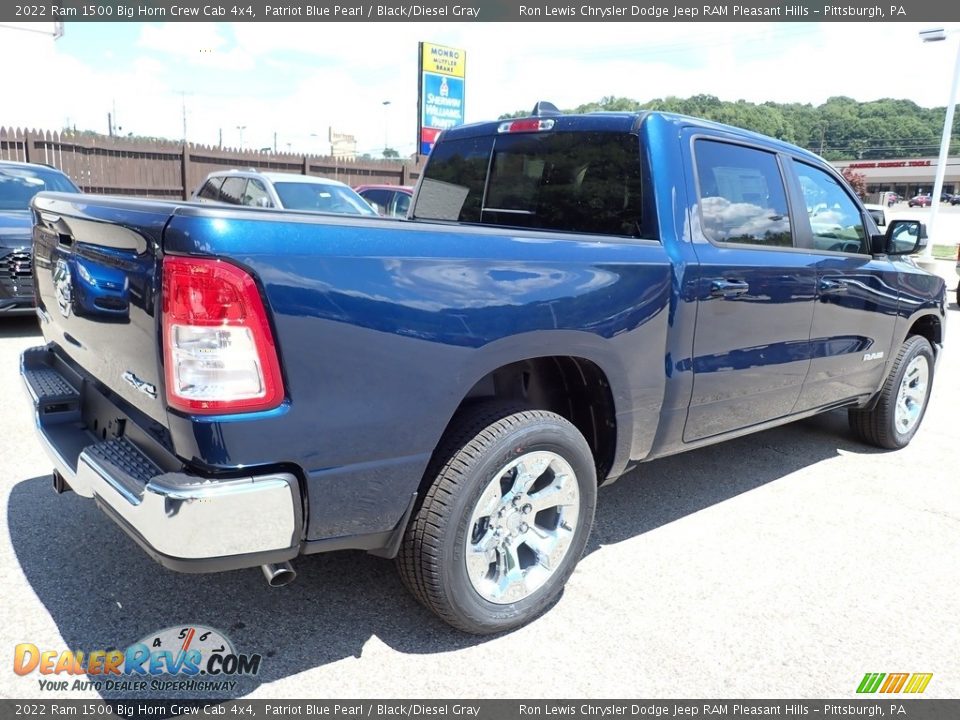 2022 Ram 1500 Big Horn Crew Cab 4x4 Patriot Blue Pearl / Black/Diesel Gray Photo #5