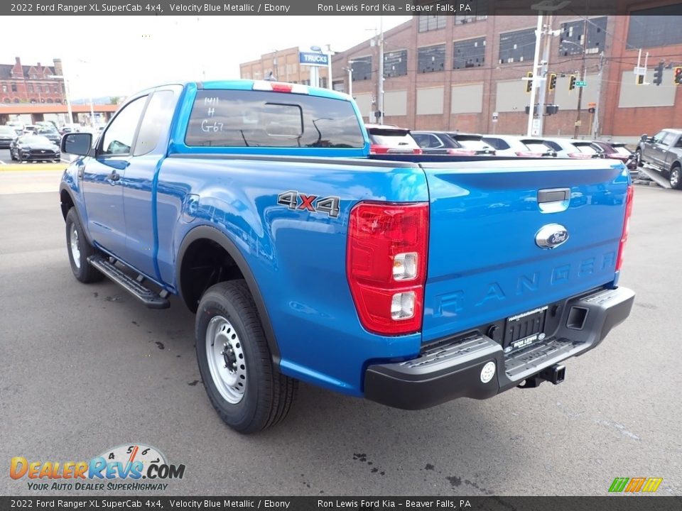 2022 Ford Ranger XL SuperCab 4x4 Velocity Blue Metallic / Ebony Photo #6