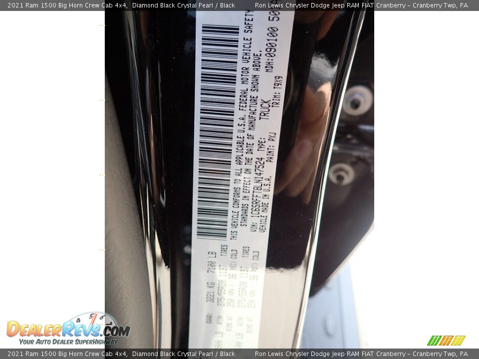 2021 Ram 1500 Big Horn Crew Cab 4x4 Diamond Black Crystal Pearl / Black Photo #20