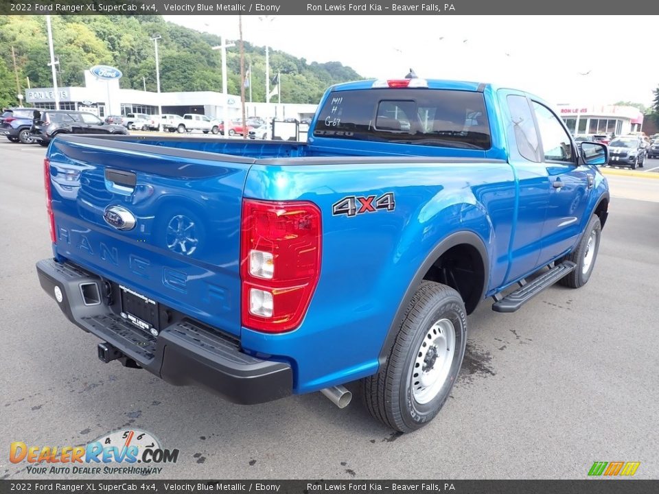 2022 Ford Ranger XL SuperCab 4x4 Velocity Blue Metallic / Ebony Photo #9