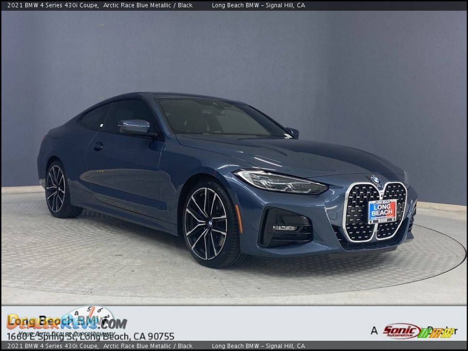 2021 BMW 4 Series 430i Coupe Arctic Race Blue Metallic / Black Photo #1