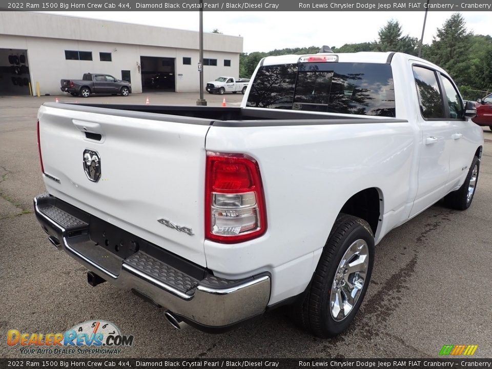 2022 Ram 1500 Big Horn Crew Cab 4x4 Diamond Black Crystal Pearl / Black/Diesel Gray Photo #6