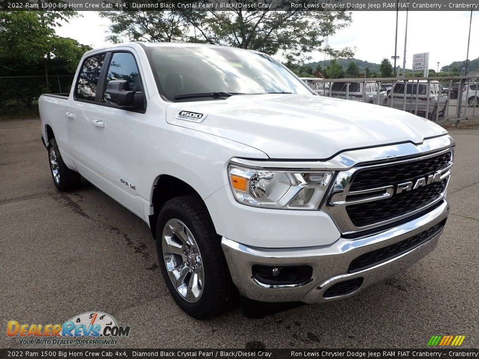 2022 Ram 1500 Big Horn Crew Cab 4x4 Diamond Black Crystal Pearl / Black/Diesel Gray Photo #8