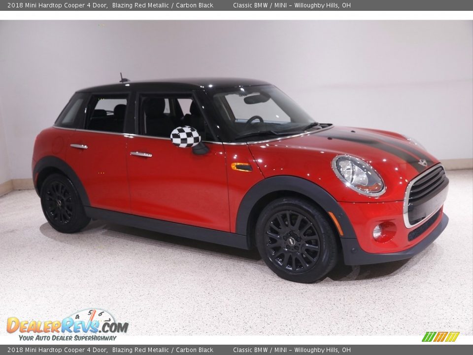 2018 Mini Hardtop Cooper 4 Door Blazing Red Metallic / Carbon Black Photo #1