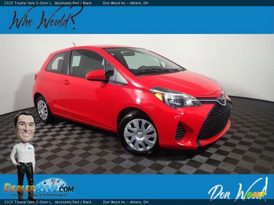 2015 Toyota Yaris 3-Door L Absolutely Red / Black Photo #1