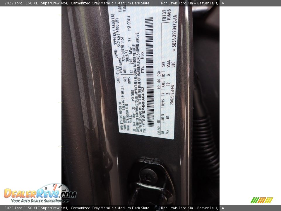 2022 Ford F150 XLT SuperCrew 4x4 Carbonized Gray Metallic / Medium Dark Slate Photo #20