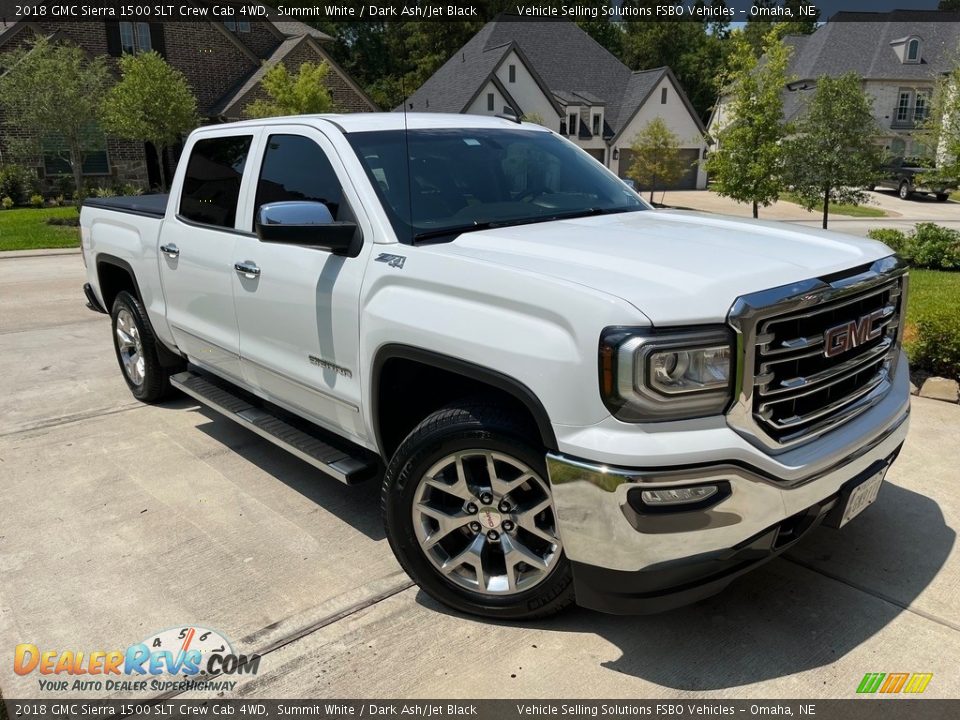 2018 GMC Sierra 1500 SLT Crew Cab 4WD Summit White / Dark Ash/Jet Black Photo #7