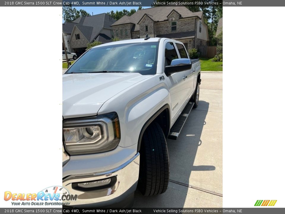 2018 GMC Sierra 1500 SLT Crew Cab 4WD Summit White / Dark Ash/Jet Black Photo #8