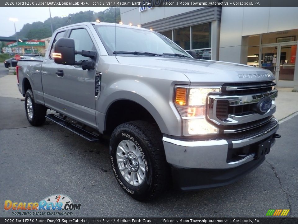 2020 Ford F250 Super Duty XL SuperCab 4x4 Iconic Silver / Medium Earth Gray Photo #8