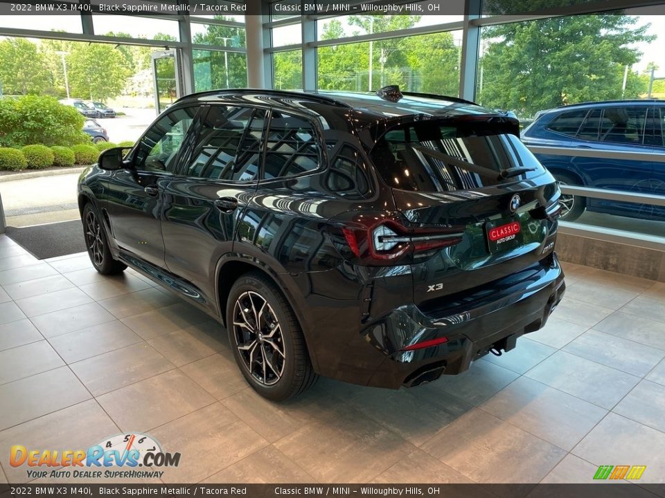 2022 BMW X3 M40i Black Sapphire Metallic / Tacora Red Photo #2