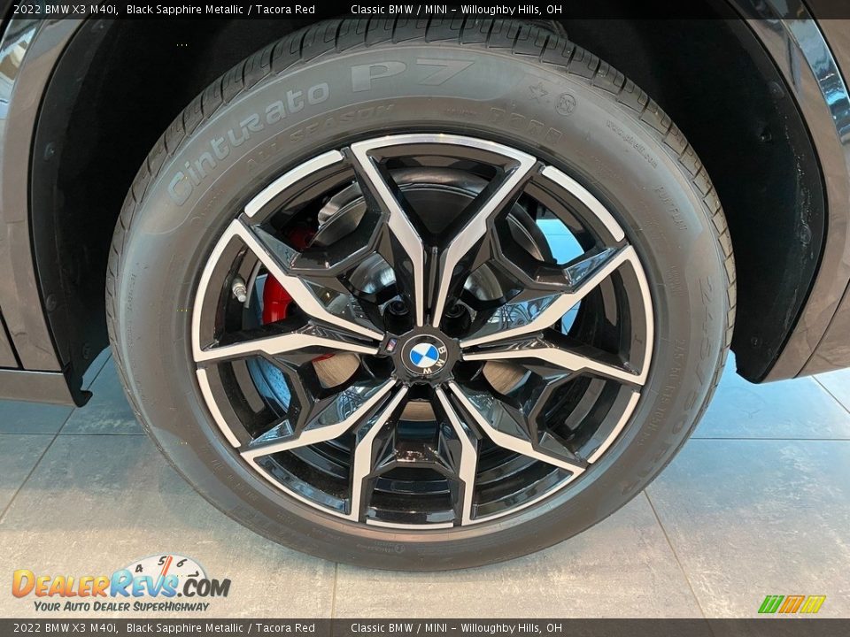 2022 BMW X3 M40i Black Sapphire Metallic / Tacora Red Photo #3