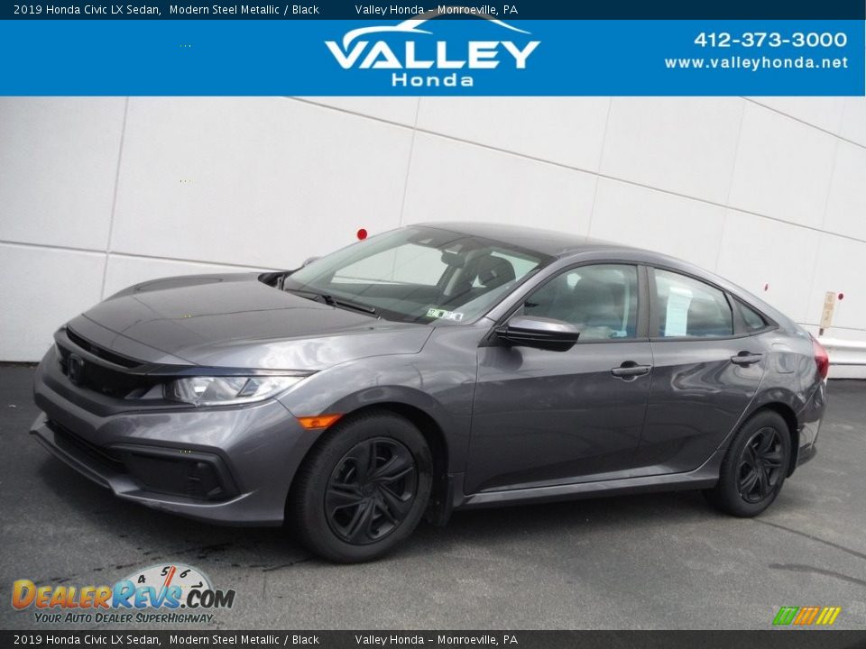 2019 Honda Civic LX Sedan Modern Steel Metallic / Black Photo #1