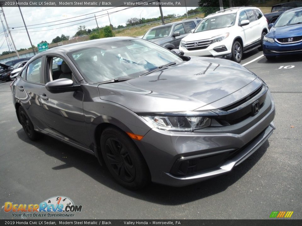 2019 Honda Civic LX Sedan Modern Steel Metallic / Black Photo #5