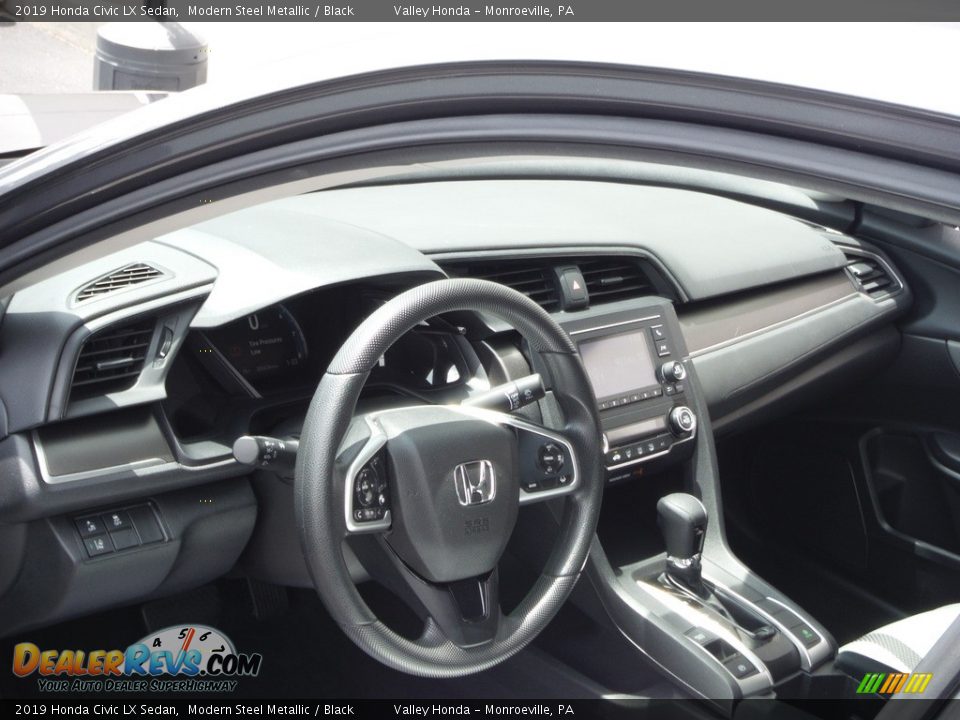 2019 Honda Civic LX Sedan Modern Steel Metallic / Black Photo #9