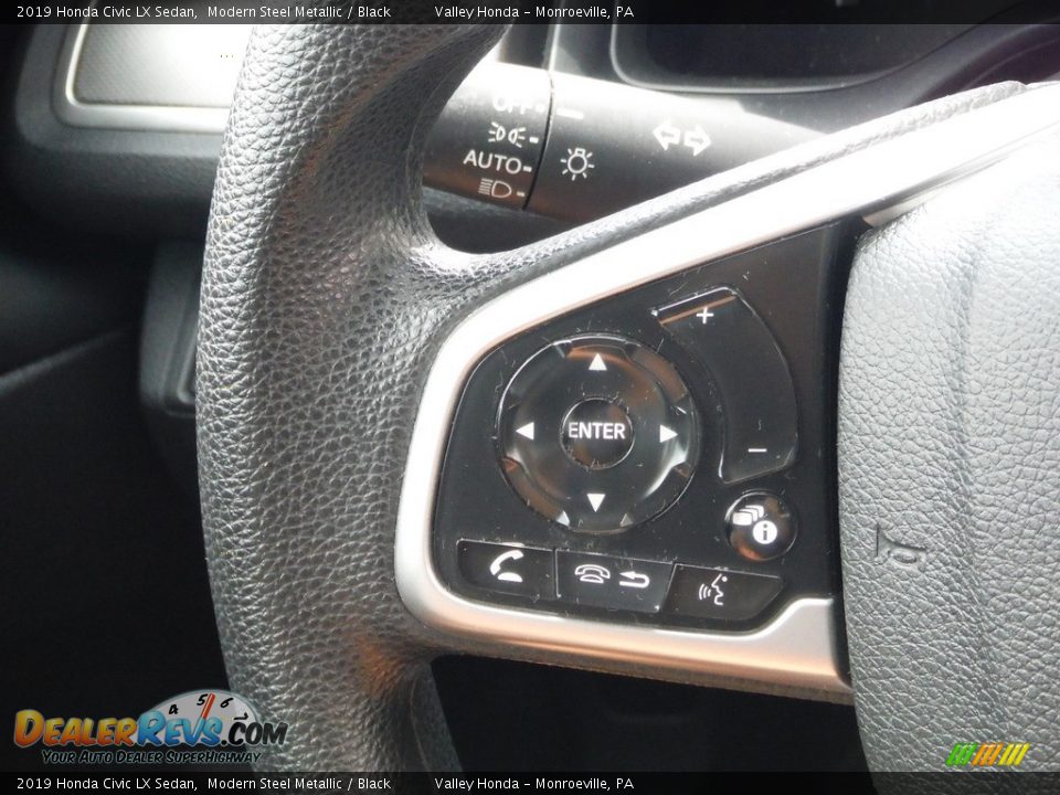 2019 Honda Civic LX Sedan Modern Steel Metallic / Black Photo #18