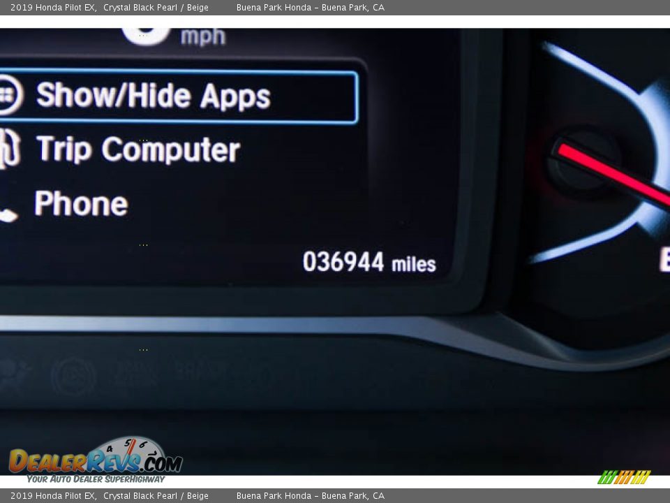 2019 Honda Pilot EX Crystal Black Pearl / Beige Photo #6