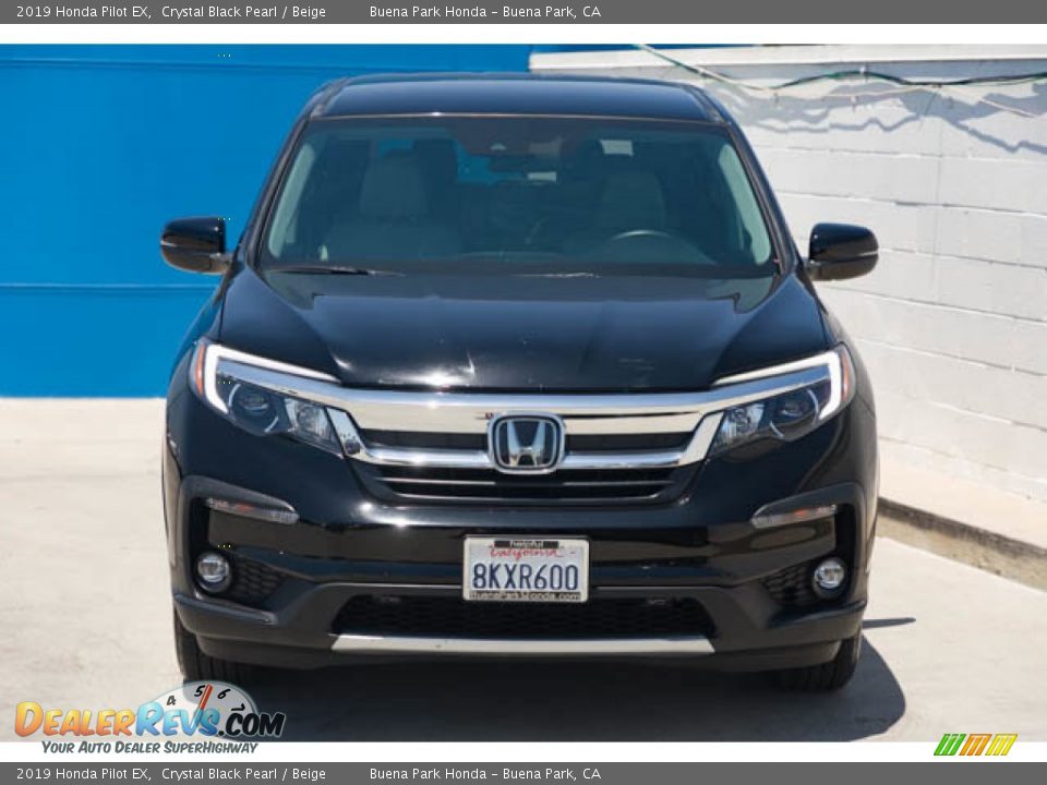 2019 Honda Pilot EX Crystal Black Pearl / Beige Photo #7