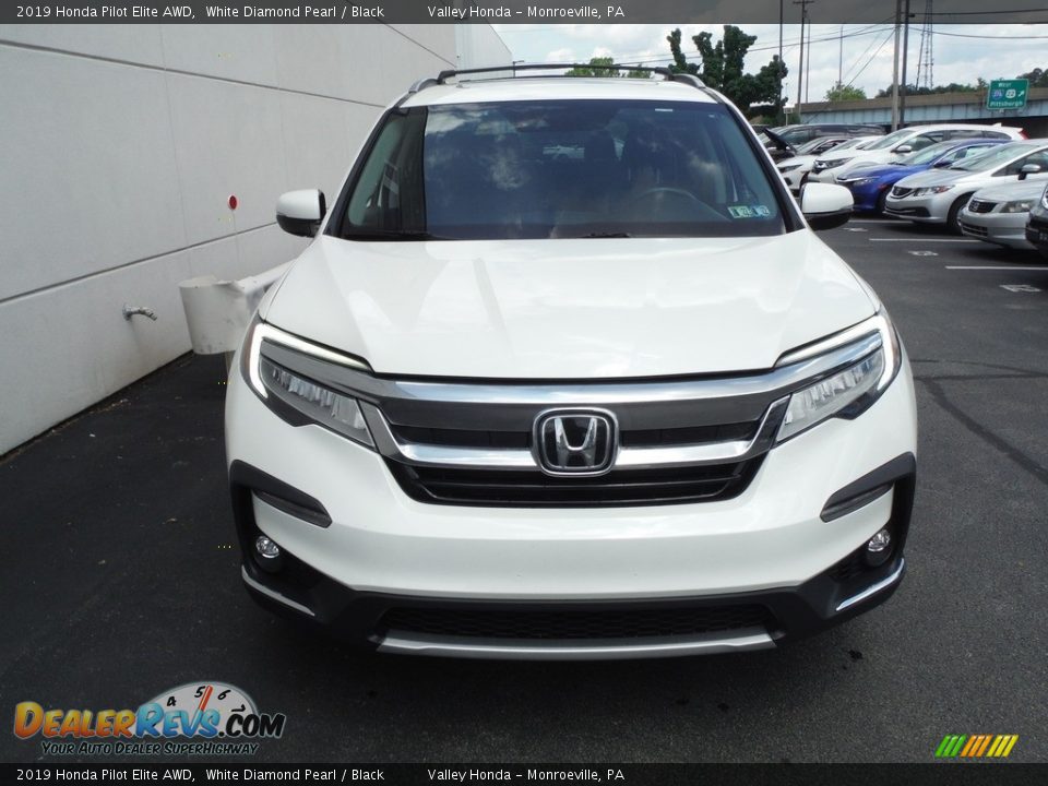 2019 Honda Pilot Elite AWD White Diamond Pearl / Black Photo #5