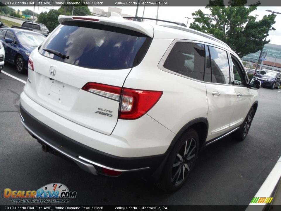 2019 Honda Pilot Elite AWD White Diamond Pearl / Black Photo #7