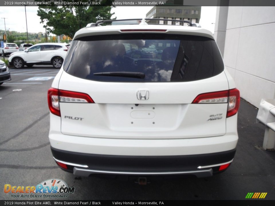 2019 Honda Pilot Elite AWD White Diamond Pearl / Black Photo #9