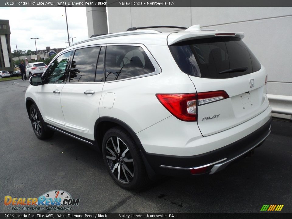 2019 Honda Pilot Elite AWD White Diamond Pearl / Black Photo #10