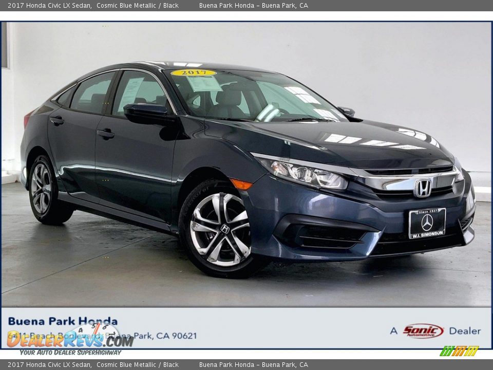 2017 Honda Civic LX Sedan Cosmic Blue Metallic / Black Photo #1