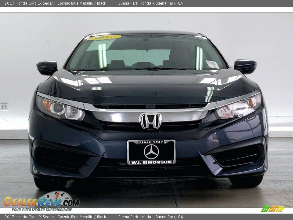 2017 Honda Civic LX Sedan Cosmic Blue Metallic / Black Photo #2