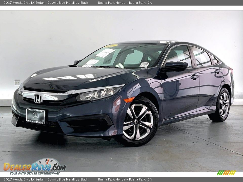 2017 Honda Civic LX Sedan Cosmic Blue Metallic / Black Photo #12