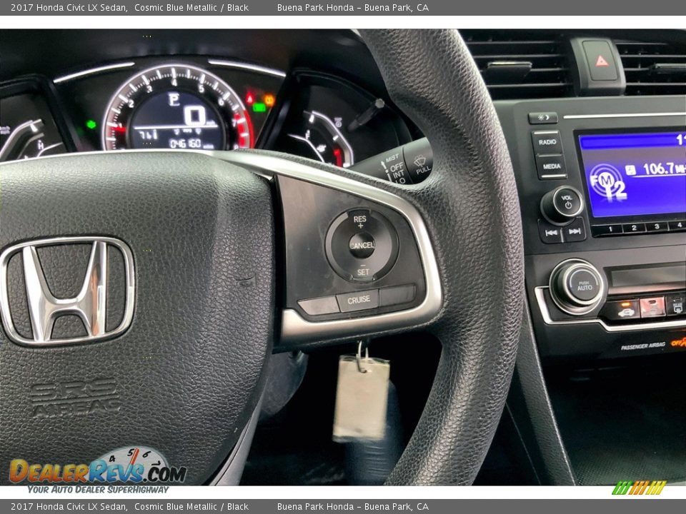 2017 Honda Civic LX Sedan Cosmic Blue Metallic / Black Photo #22