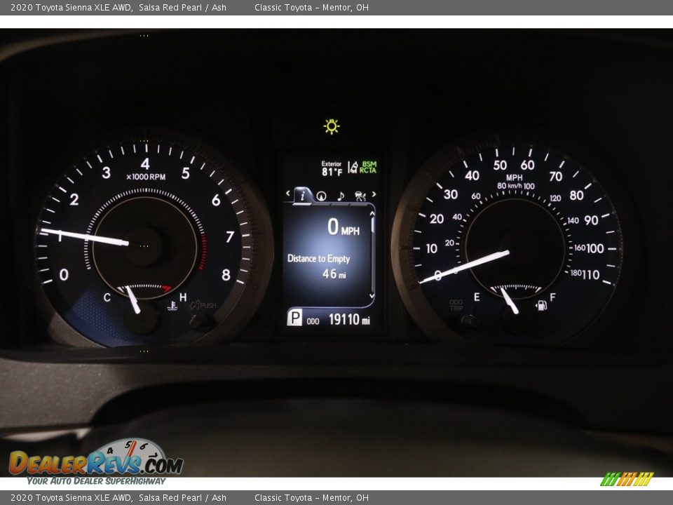 2020 Toyota Sienna XLE AWD Gauges Photo #8