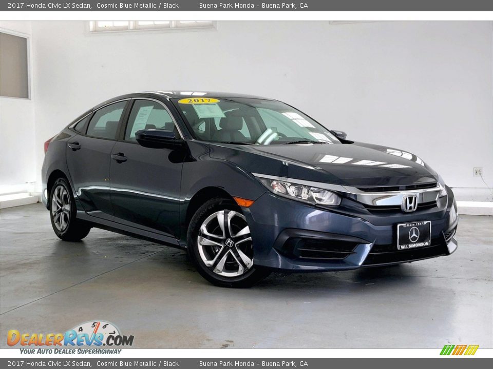 2017 Honda Civic LX Sedan Cosmic Blue Metallic / Black Photo #34