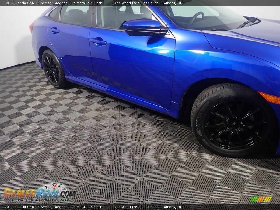 2018 Honda Civic LX Sedan Aegean Blue Metallic / Black Photo #4