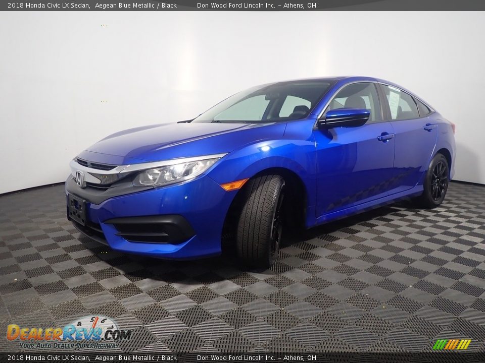 2018 Honda Civic LX Sedan Aegean Blue Metallic / Black Photo #8
