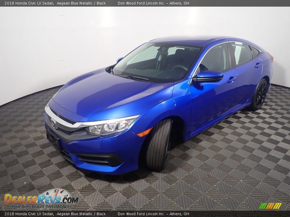 Aegean Blue Metallic 2018 Honda Civic LX Sedan Photo #9