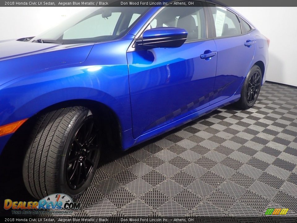 2018 Honda Civic LX Sedan Aegean Blue Metallic / Black Photo #10