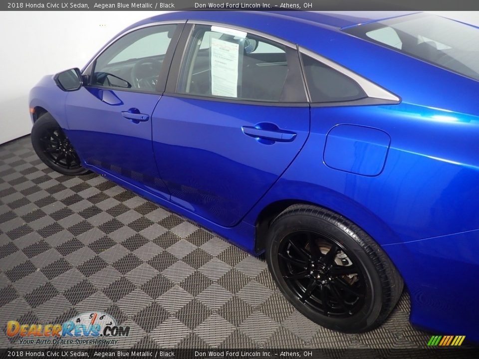 2018 Honda Civic LX Sedan Aegean Blue Metallic / Black Photo #18