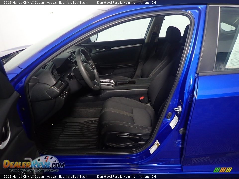 2018 Honda Civic LX Sedan Aegean Blue Metallic / Black Photo #22