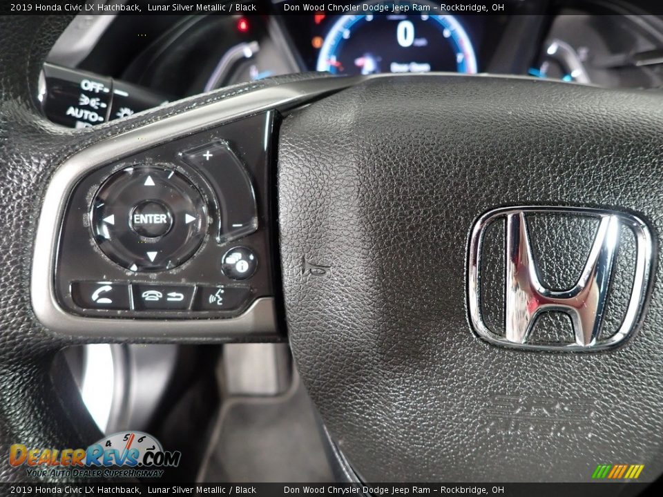 2019 Honda Civic LX Hatchback Lunar Silver Metallic / Black Photo #16
