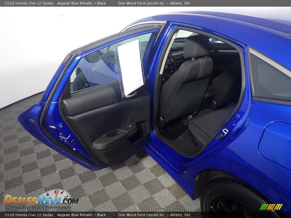 2018 Honda Civic LX Sedan Aegean Blue Metallic / Black Photo #34