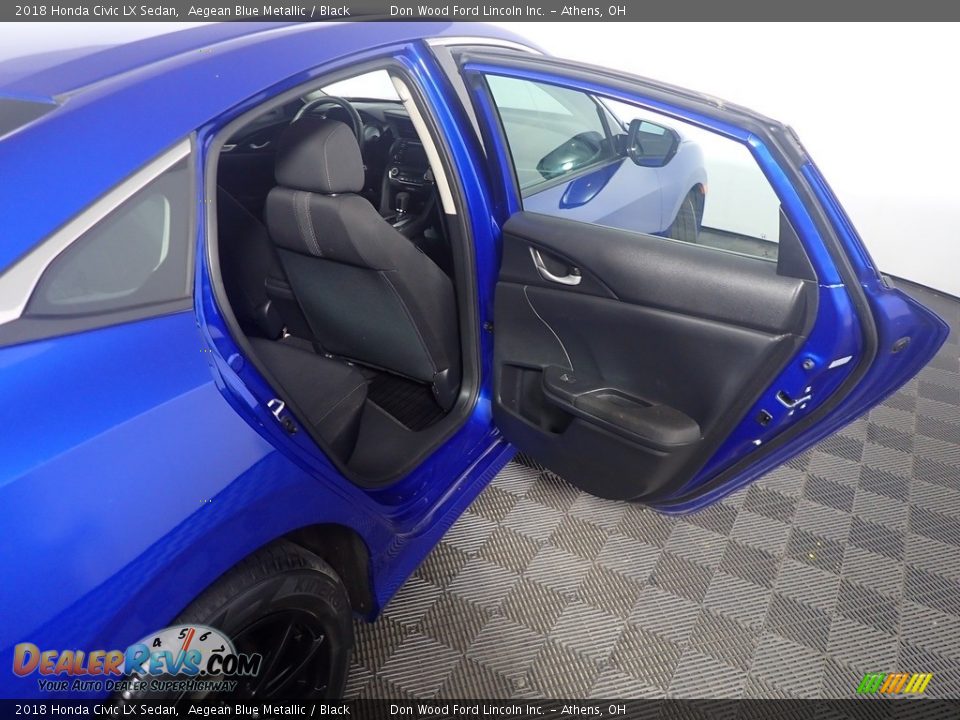 2018 Honda Civic LX Sedan Aegean Blue Metallic / Black Photo #36