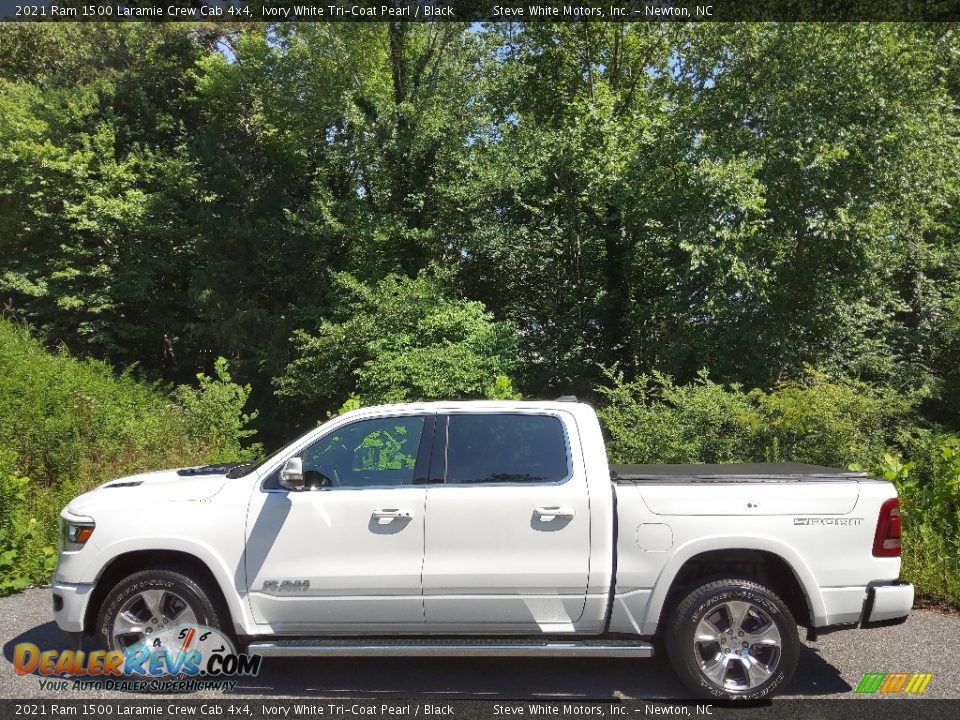 2021 Ram 1500 Laramie Crew Cab 4x4 Ivory White Tri-Coat Pearl / Black Photo #1