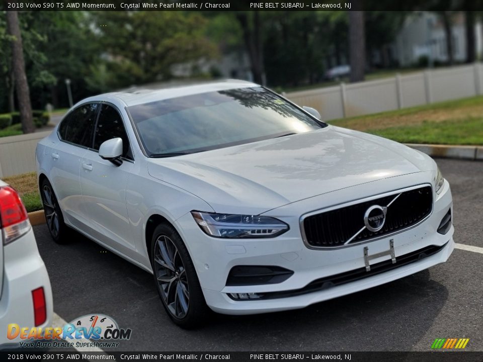 2018 Volvo S90 T5 AWD Momentum Crystal White Pearl Metallic / Charcoal Photo #3