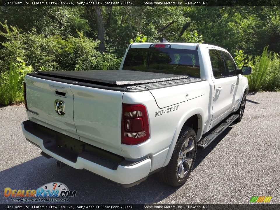 2021 Ram 1500 Laramie Crew Cab 4x4 Ivory White Tri-Coat Pearl / Black Photo #6