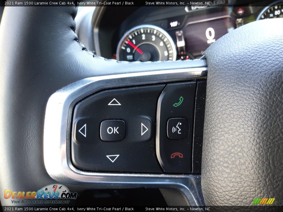 2021 Ram 1500 Laramie Crew Cab 4x4 Ivory White Tri-Coat Pearl / Black Photo #24